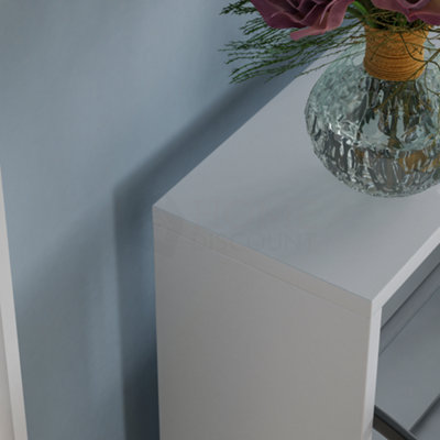 Armoire à Chaussures à 3 Tiroirs Avec Miroir - Blanc - Vida Designs - 100x62x16 Cm - Rangement Pratique Pour Chaussures