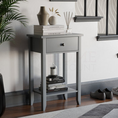Vida Designs Windsor Grey 1 Drawer Console Table With Undershelf