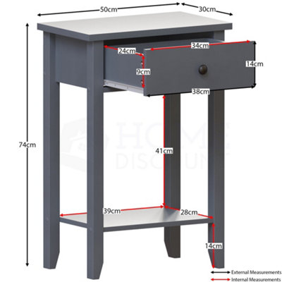 Vida Designs Windsor Grey 1 Drawer Console Table With Undershelf