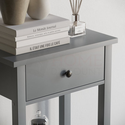 Vida Designs Windsor Grey 1 Drawer Console Table With Undershelf