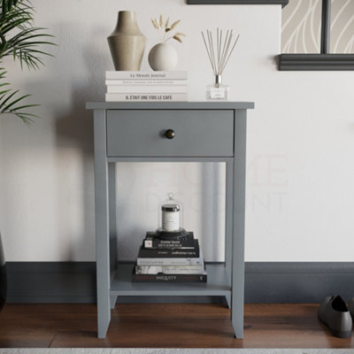 Vida Designs Windsor Grey 1 Drawer Console Table With Undershelf