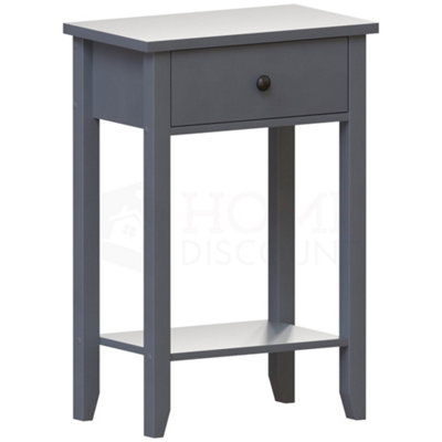 Vida Designs Windsor Grey 1 Drawer Console Table With Undershelf