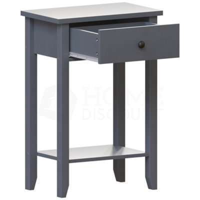 Vida Designs Windsor Grey 1 Drawer Console Table With Undershelf