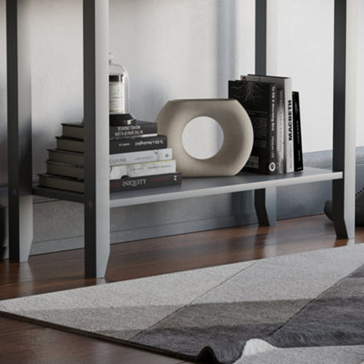 Vida Designs Windsor Grey 2 Drawer Console Table With Undershelf