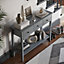 Vida Designs Windsor Grey 3 Drawer Console Table With Undershelf
