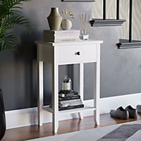 Vida Designs Windsor White 1 Drawer Console Table With Undershelf