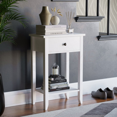 Vida Designs Windsor White 1 Drawer Console Table With Undershelf