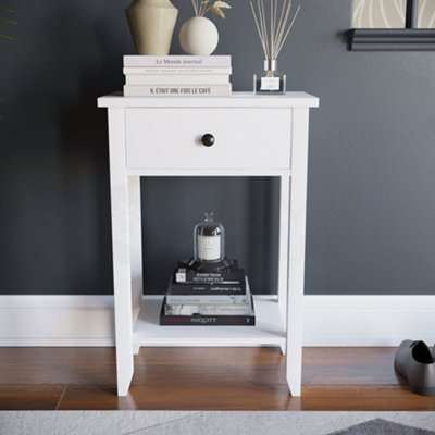 Vida Designs Windsor White 1 Drawer Console Table With Undershelf
