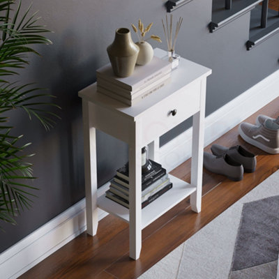 Vida Designs Windsor White 1 Drawer Console Table With Undershelf