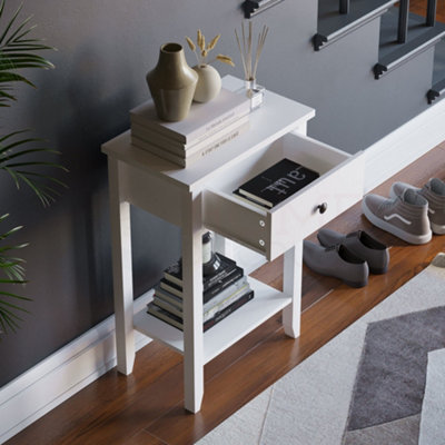 Vida Designs Windsor White 1 Drawer Console Table With Undershelf
