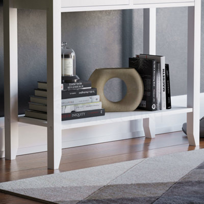 Vida Designs Windsor White 2 Drawer Console Table With Undershelf