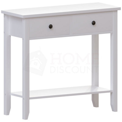 Vida Designs Windsor White 2 Drawer Console Table With Undershelf