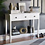 Vida Designs Windsor White 3 Drawer Console Table With Undershelf