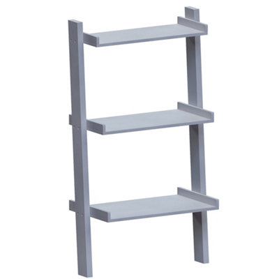 Vida Designs York Grey 3 Tier Ladder Bookcase Freestanding Open Shelf (H)1005mm (W)560mm (D)320mm