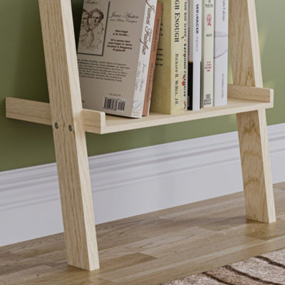 Vida Designs York Pine 4 Tier Ladder Bookcase Freestanding Open Shelf ...