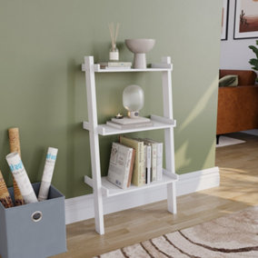 Vida Designs York White 3 Tier Ladder Bookcase Freestanding Open Shelf (H)1005mm (W)560mm (D)320mm