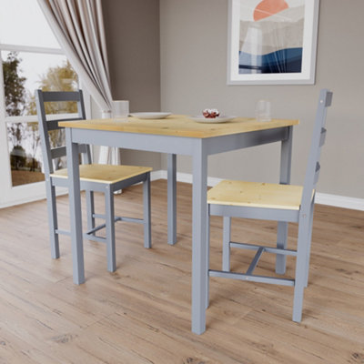 Vida Designs Yorkshire 2 Seater Dining Set, Grey & Pine