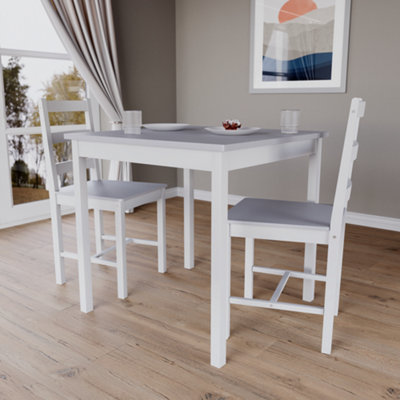 Vida Designs Yorkshire 2 Seater Dining Set, White & Grey