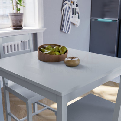 Vida Designs Yorkshire Grey Solid Pine Seater Dining Set With