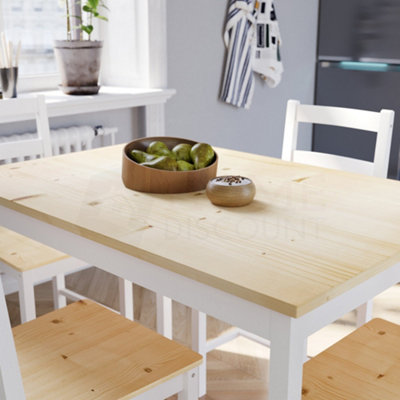 Vida Designs Yorkshire White Pine Solid Pine 4 Seater Dining Set