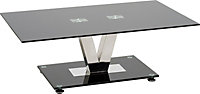 Vidal Black Glass Coffee Table for Living Room