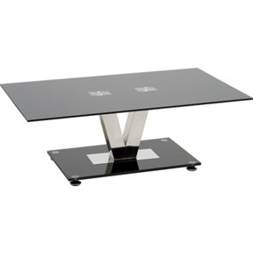 Vidal Black Glass Coffee Table for Living Room