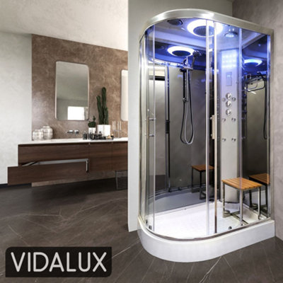 Vidalux SS1200 Left Hydro Shower Cabin Enclosure 1200 x 800 - Mirror