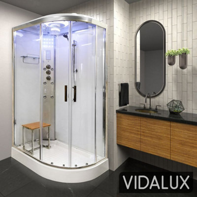 Vidalux SS1200 Left White Steam Shower