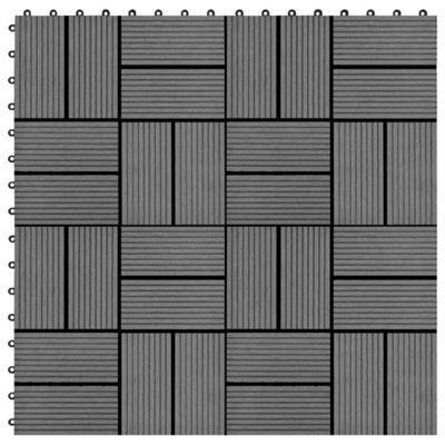 Vidaxl 22 Pcs Decking Tiles 30x30 Cm 2 Sqm Wpc Grey Decking Tiles