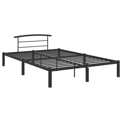 vidaXL Bedframe met hoofdbord metaal zwart 80x200 cm, eenpersoonsbed, slaapkamer meubel, ledikant, bed, bedombouw, metalen bedframe, logeerbed