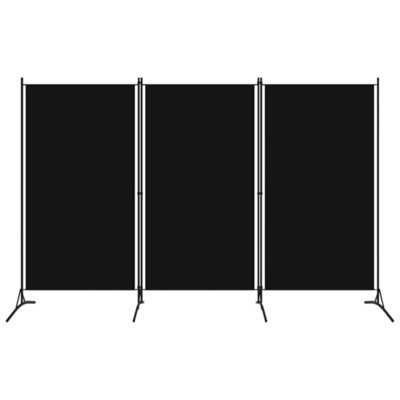 Vidaxl 3-panel Room Divider Black 260x180 Cm Room Dividers