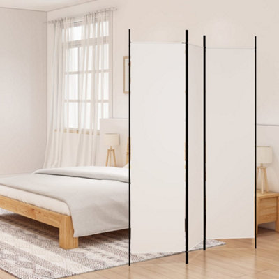 Vidaxl 3-panel Room Divider White 150x200 Cm Fabric Room Dividers