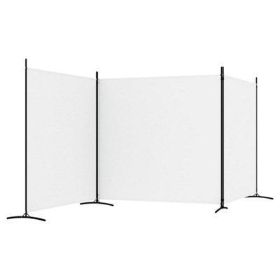 Vidaxl 3-panel Room Divider White 525x180 Cm Fabric