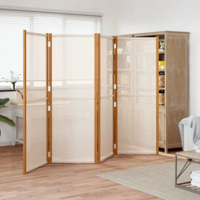 Vidaxl 4-panel Room Divider Cream White 280x180 Cm Room Dividers