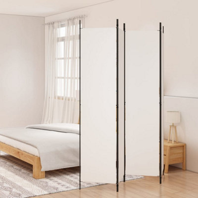 Vidaxl 4-panel Room Divider White 200x220 Cm Fabric Room Dividers