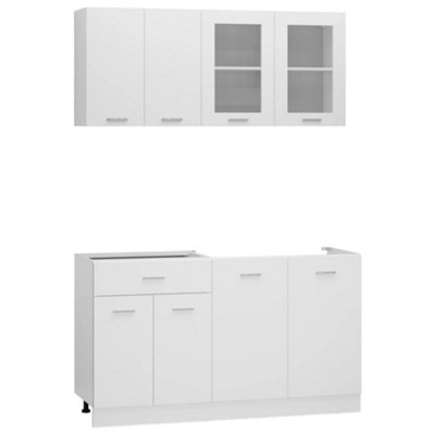 vidaXL 4 Piece Kitchen Cabinet Set White Engineered Wood