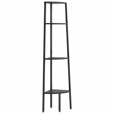 vidaXL 4-Tier Corner Shelf Black 45.5x31.5x150 cm