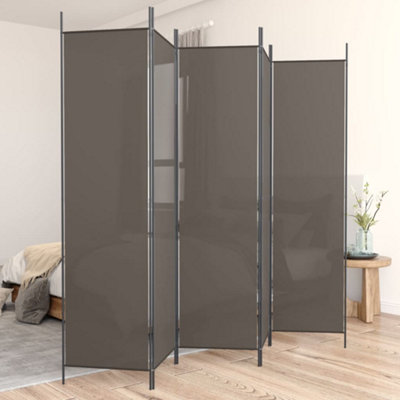Vidaxl 5-panel Room Divider Anthracite 250x200 Cm Fabric Room Dividers