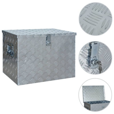 Vidaxl Aluminium Box 610x430x455 Mm Silver Toolboxes