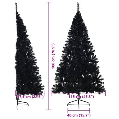 Vidaxl Artificial Pre-lit Christmas Tree Black 180 Cm Pvc