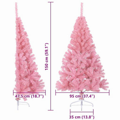 Vidaxl Artificial Pre-lit Christmas Tree With 150 Leds Pink 150 Cm Pvc