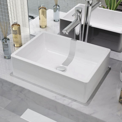 Vidaxl Basin Ceramic White 41x30x12 Cm Basins