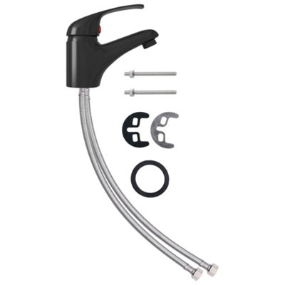 vidaXL Basin Mixer Tap Black 13x10 cm