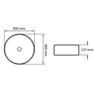 Vidaxl Basin Round Ceramic White 40x15 Cm