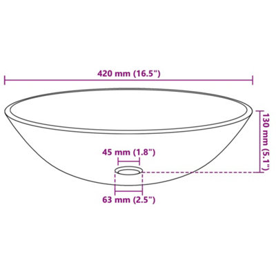 Vidaxl Basin Tempered Glass 42 Cm Frosted