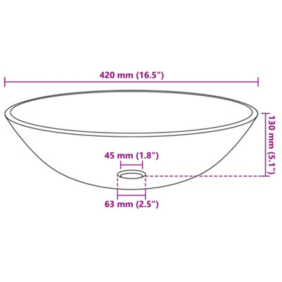 Vidaxl Basin Tempered Glass 42 Cm Transparent