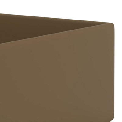 Vidaxl Bathroom Sink With Overflow Ceramic Matt Cream