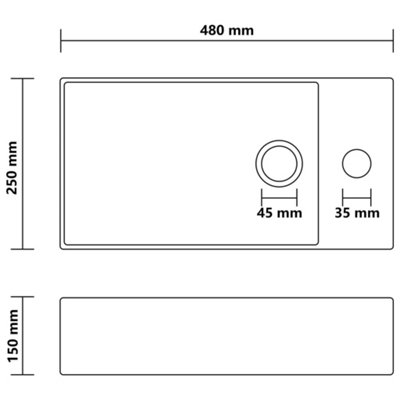 Vidaxl Bathroom Sink With Overflow Ceramic Matt Cream