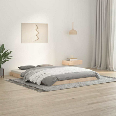 Vidaxl Bed Frame Without Mattress 135x190 Cm Double Double Solid Wood Pine