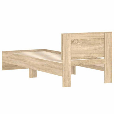 Bedframe met opslag Sonoma Eiken 90 x 200 cm Massief grenenhout
